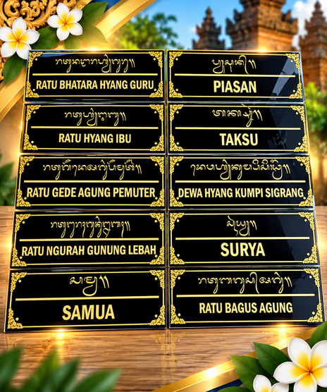 papan marmer nama pelinggih full aksara bali